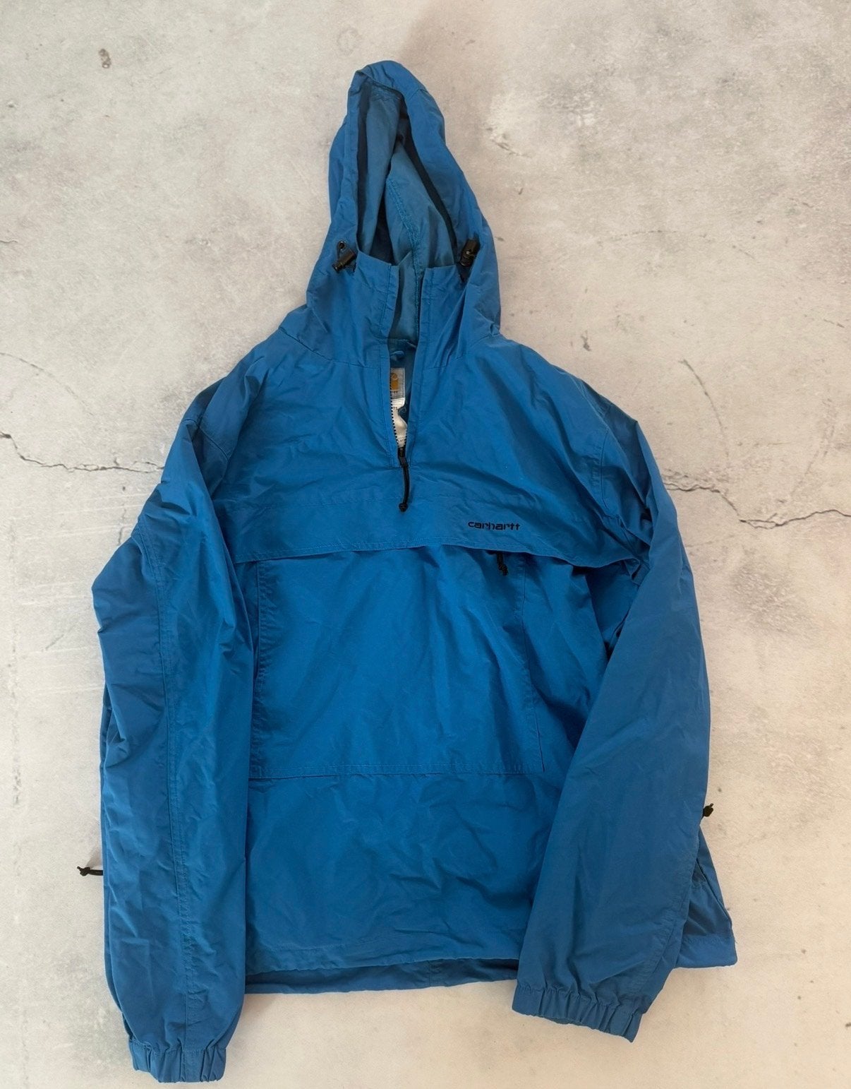 Carhartt vintage Regenjas Maat L (valt als M), Kleding | Heren, Ophalen of Verzenden, Gedragen, Maat 48/50 (M), Blauw