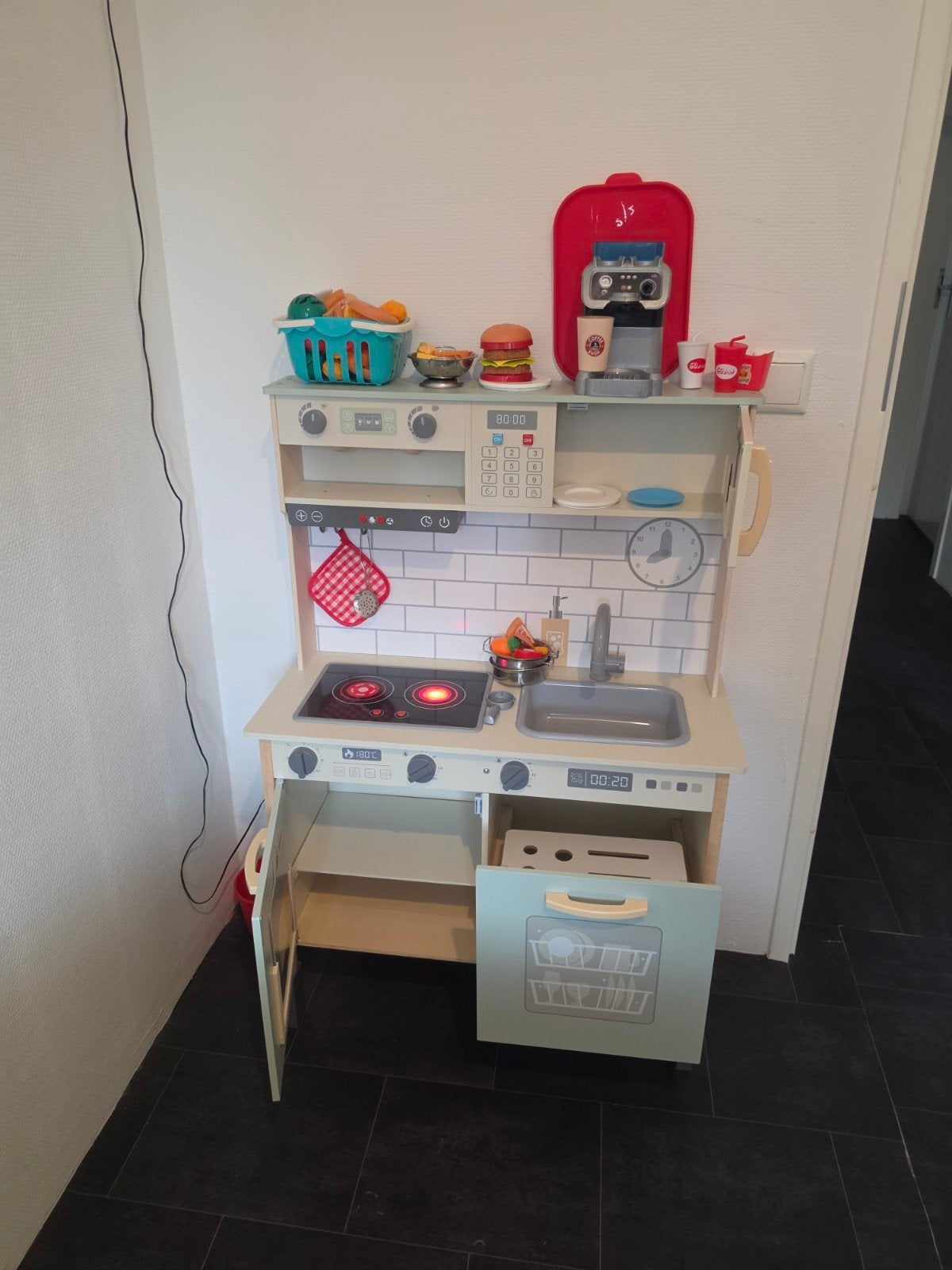 speelkeuken met accessoires, Ophalen, Zo goed als nieuw