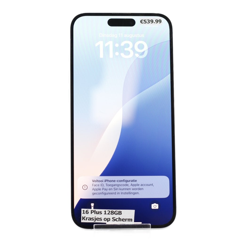 iPhone 16 Plus 128GB Wit | Krasjes Op Scherm, Apple, Zo goed als nieuw, Support@apple.com, One Apple Park Way
Cupertino, CA 95014
United States