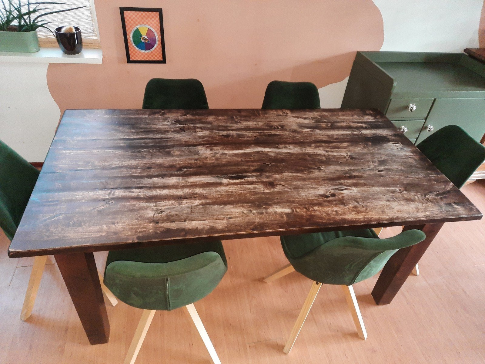 Robuuste eettafel 180x90 cm, Ophalen, Gebruikt, Robuust, Industrieel, 50 tot 100 cm
