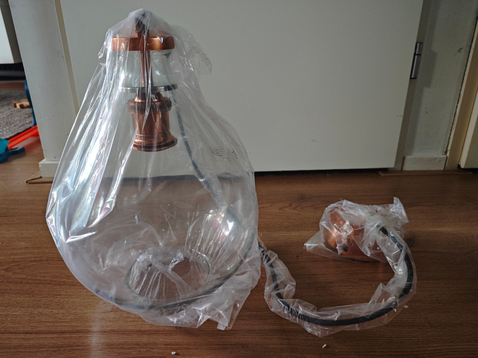 Light & Living ILZE glazen hanglamp koper Ø25x36 cm, Modern, Industrieel, Nieuw, Glas, E27 (groot)