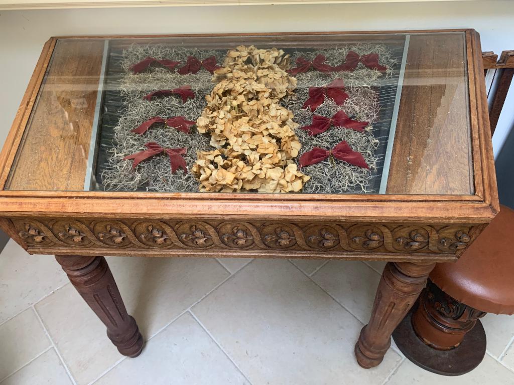 tafel/vitrine, Huis en Inrichting, Kasten | Vitrinekasten, Ophalen, Gebruikt, 50 tot 100 cm, Minder dan 100 cm