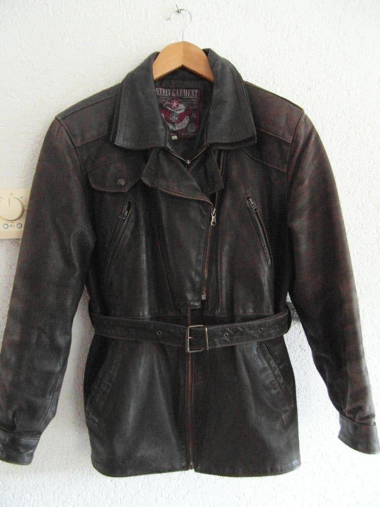 dames jas winterjas najaarsjas echt leer maat L bruin, Kleding | Dames, Bruin, Maat 42/44 (L), Outfit Garment, Ophalen of Verzenden
