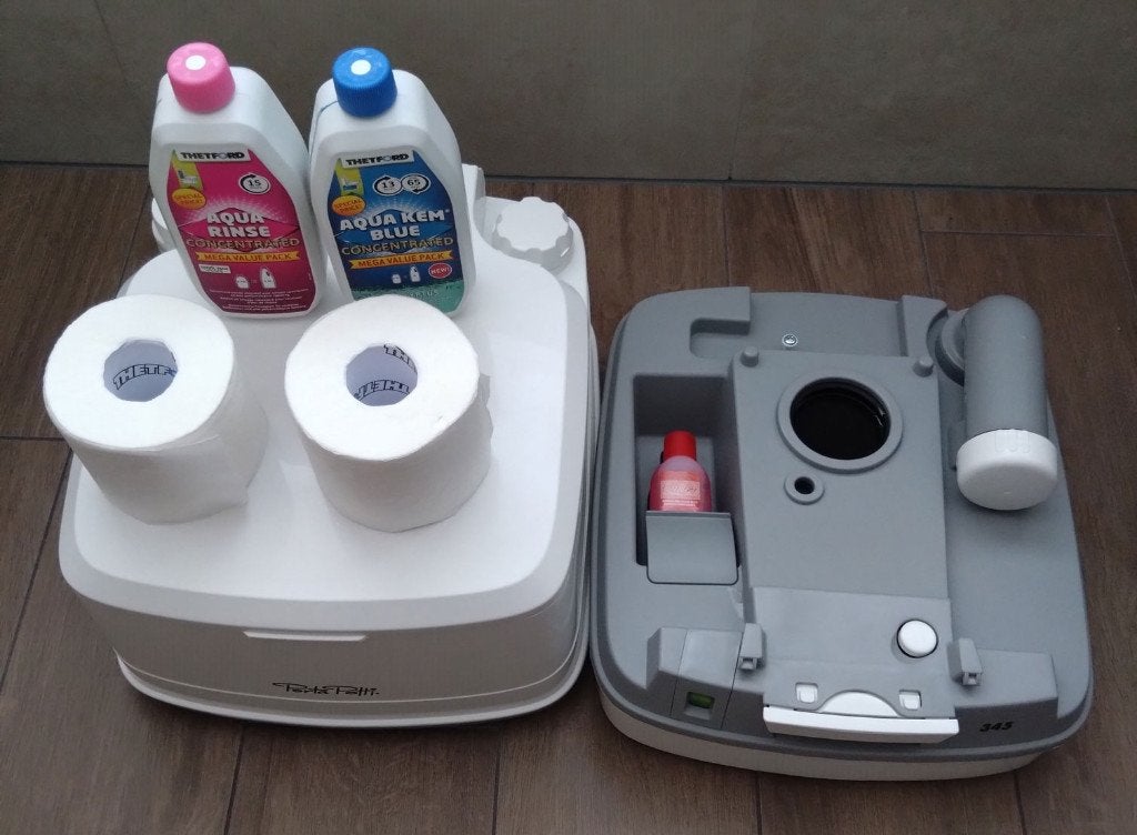 Thetford Porta Potti 345 draagbaar toilet, Caravans en Kamperen, Ophalen, Zo goed als nieuw