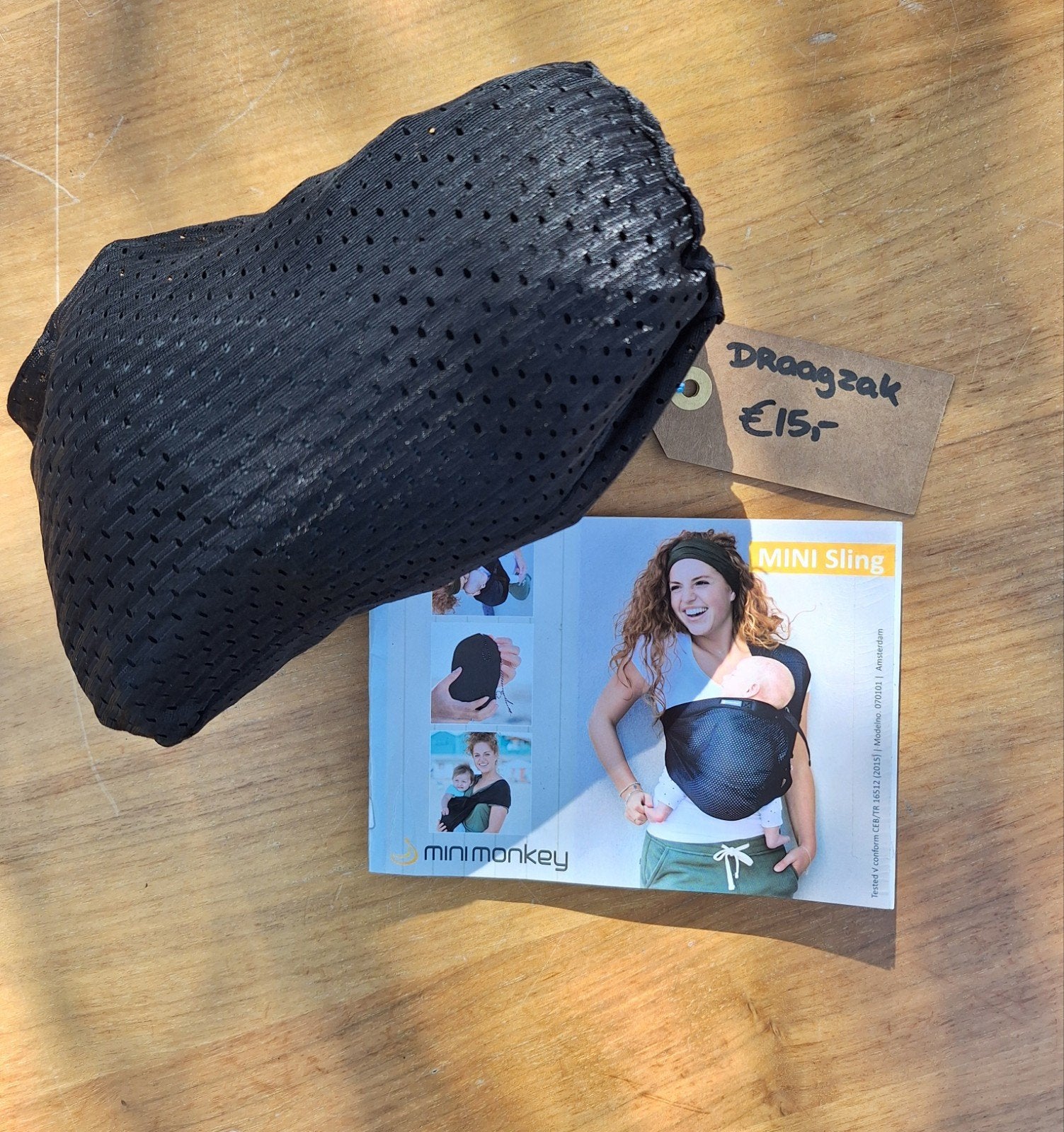 Minimonkey MINI Sling Draagzak - Zwart, Kinderen en Baby's, Ophalen of Verzenden, Zo goed als nieuw, Draagzak, Overige merken