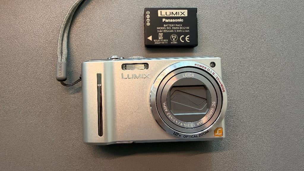Panasonic Lumix DMC-TZ8 Digitale Camera met Oplader, Gebruikt, 12 Megapixel, Verzenden, Compact