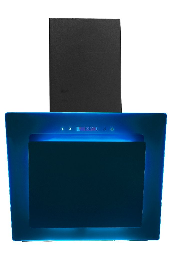 Nieuwe zwartglas schuine afzuigkappen vers kleuren verlichti, Ophalen, Wandschouwkap, Motor, Nieuw