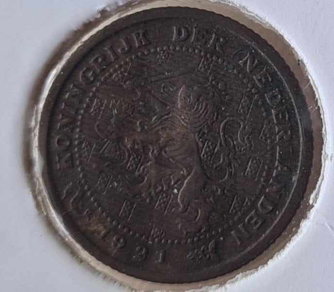 1/2 cent 1921, Ophalen of Verzenden, Koningin Wilhelmina, Overige waardes, Losse munt