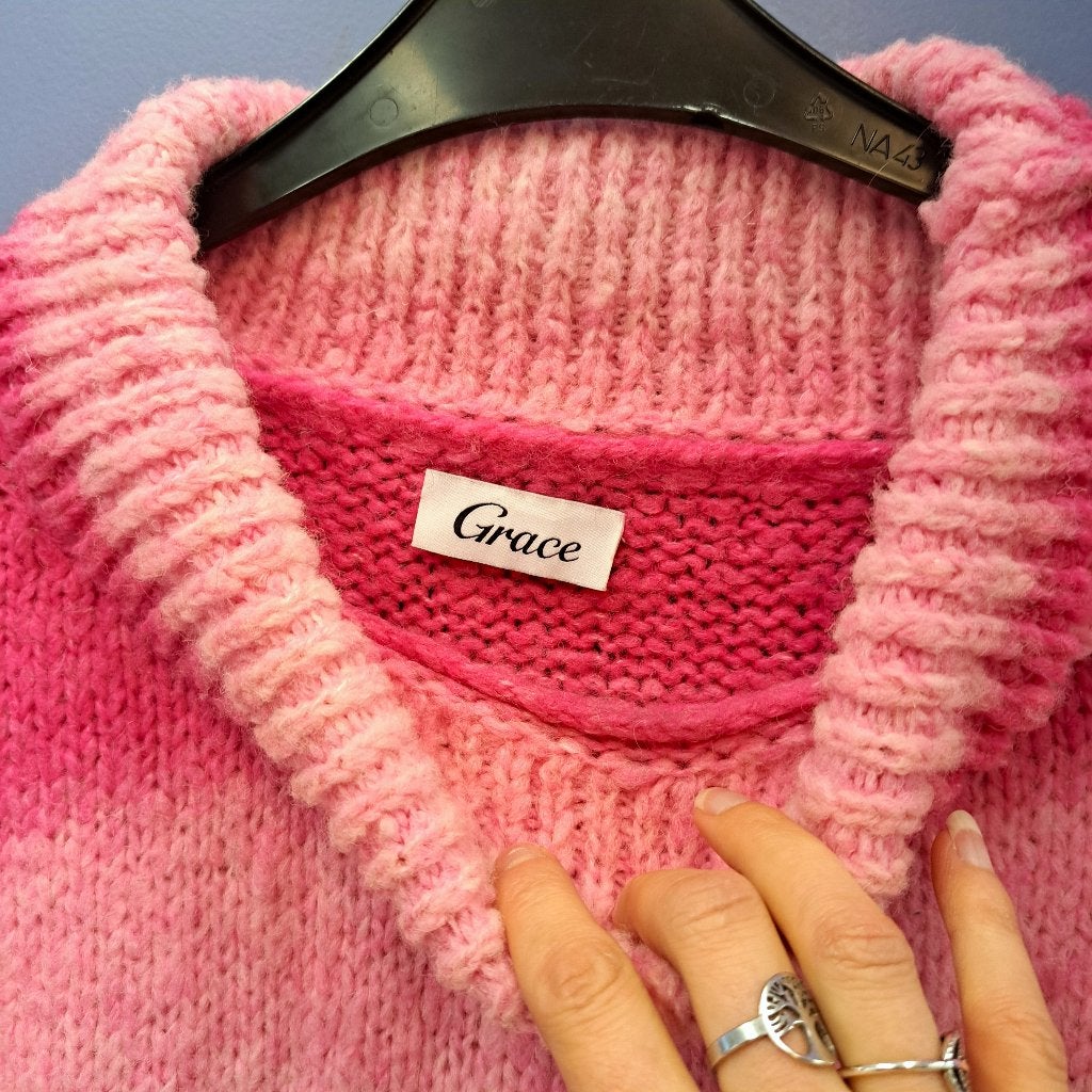 Grace knal roze dip dye én mega oversized trui M-L art 49737, Grace, ., Maat 42/44 (L), Ophalen of Verzenden