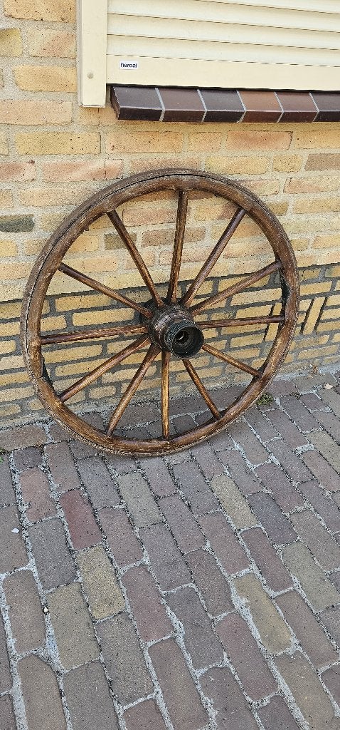 Antiek karrenwiel / wagenwiel - 95 cm doorsnede, Ophalen