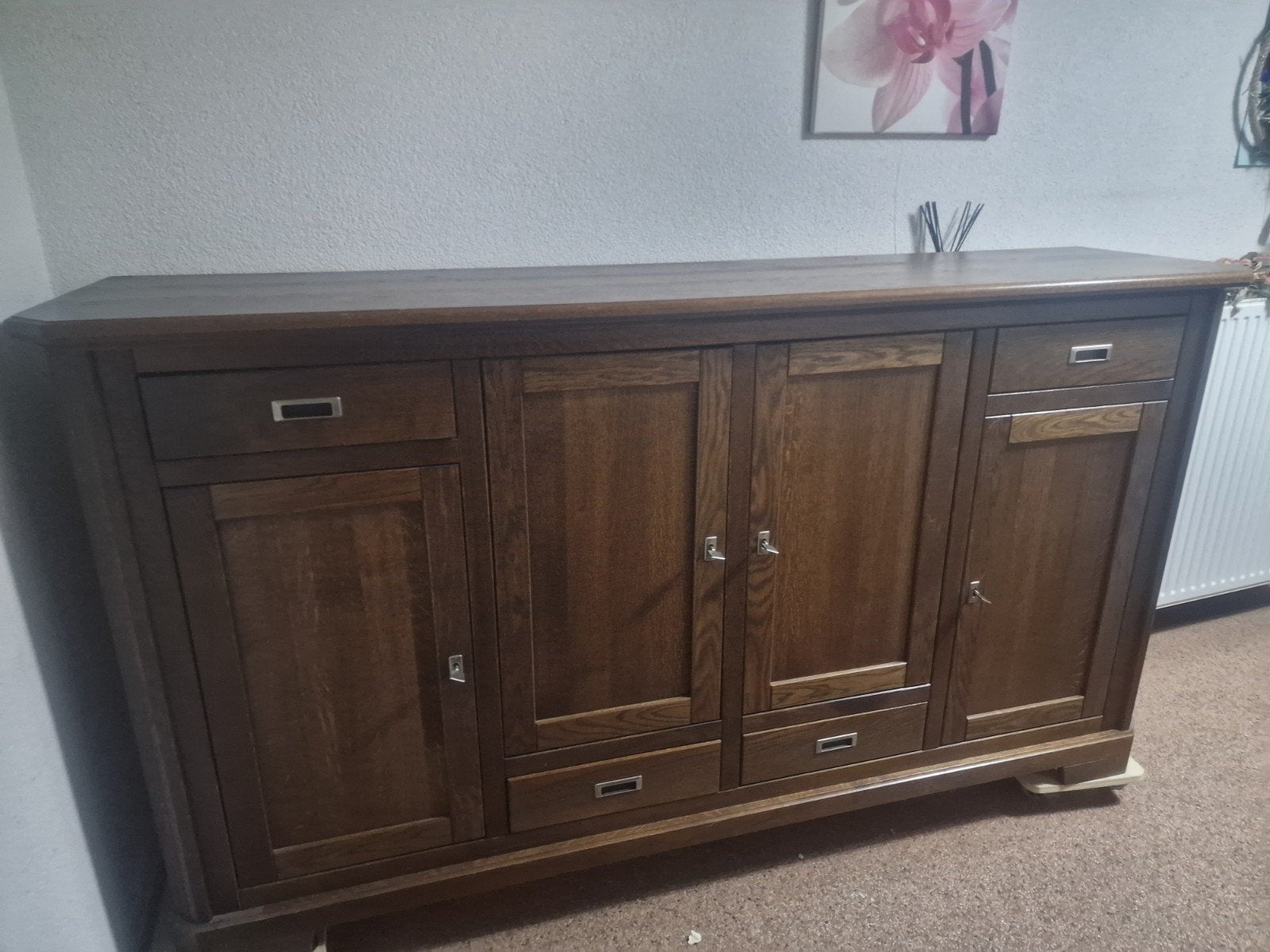 Eikenhouten dressoir met lades en deuren, Ophalen, Gebruikt, Met lade(s), Klassiek