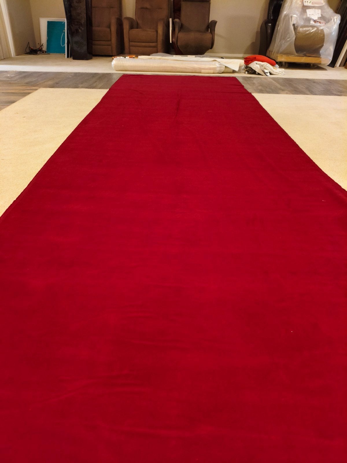 gordijnstof velours kleur rood, Ophalen, Nieuw, Rood