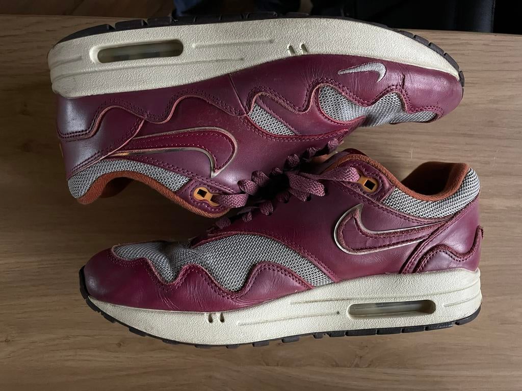 Patta x Nike air max 1 Wave Maroon 40,5, Overige kleuren, Sportschoenen, Ophalen of Verzenden, Gedragen