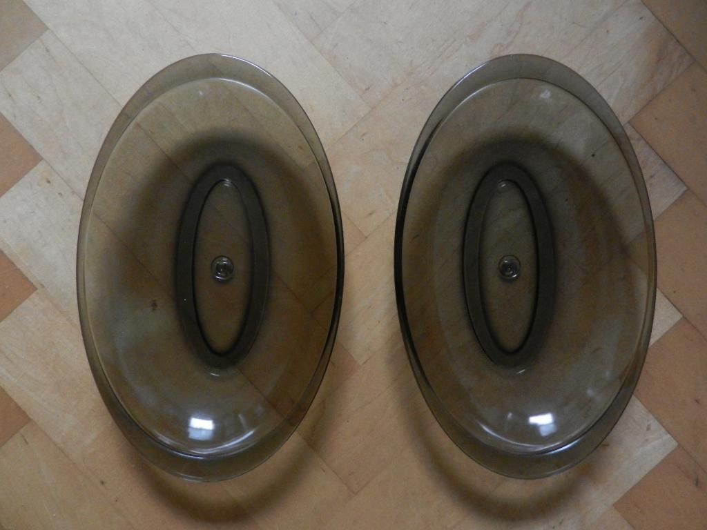 Copier, Leerdam twee ovale bruine schalen colopal, b 30,1 cm, Ophalen of Verzenden
