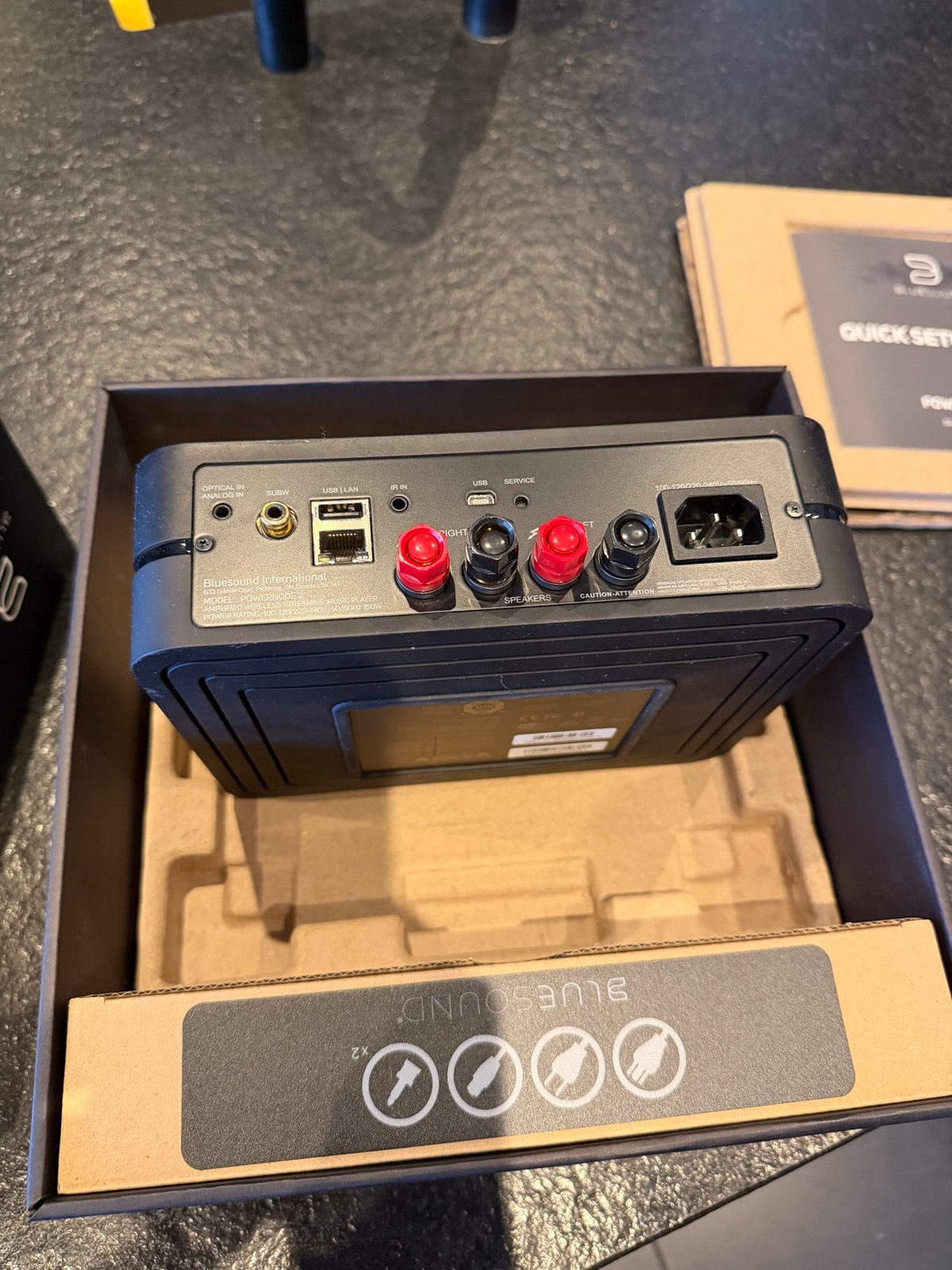 BlueSound PowerNode 2 - Draadloze Muziek Streaming Versterke, Overige merken, Gebruikt, Ophalen of Verzenden, 120 watt of meer