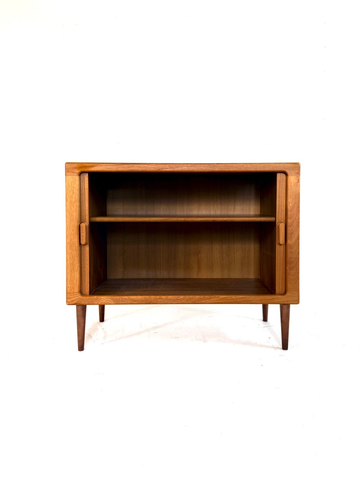 Vintage teakhouten sideboard (1/2), CFC Silkeborg ‘80, Met deur(en), 100 tot 150 cm, Vintage retro buisframe design rotan webbing papercord deens