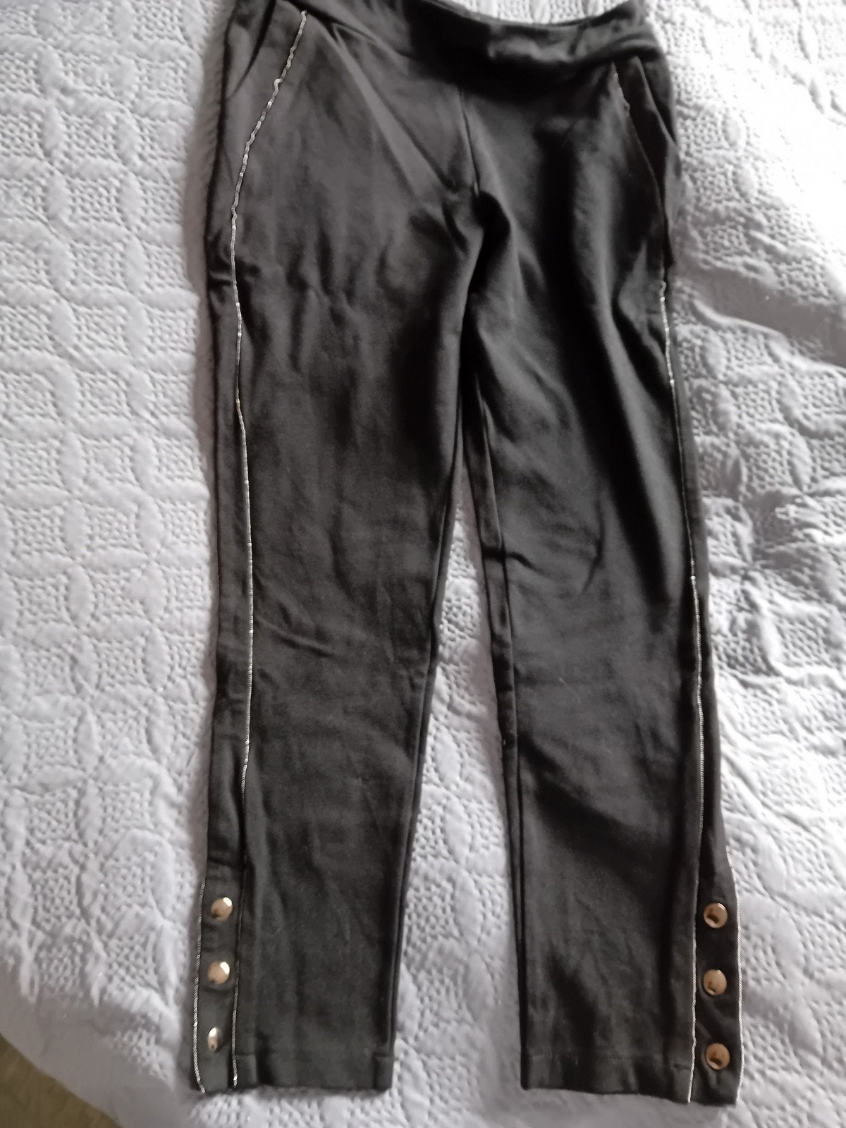 Dolcezza legging met metalen sierrandje, maat M, Legging, Dolcezza, Zwart, Maat 40/42 (M)