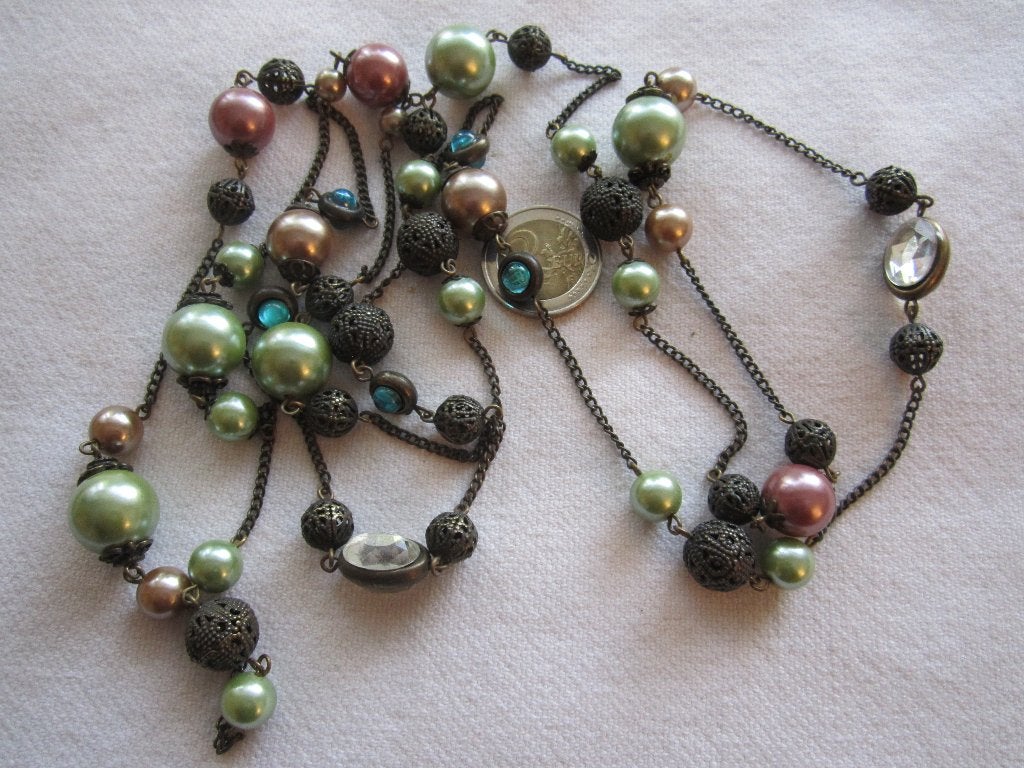 43.   Schitterende oude ketting,  150 cm, Ophalen, Overige materialen, Ketting