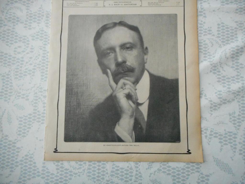 Antoon van Welie. Kunstschilder. 1912., Ophalen of Verzenden, Voor 1920, Nederland, Knipsel(s)