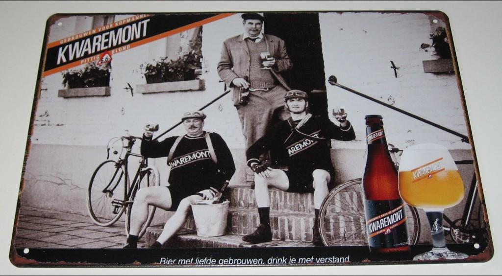 KWAREMONT BIER : Metalen Bord Kwaremont - Pittig Blond Bier, Verzamelen, Biermerken, Verzenden, Nieuw, Reclamebord, Plaat of Schild