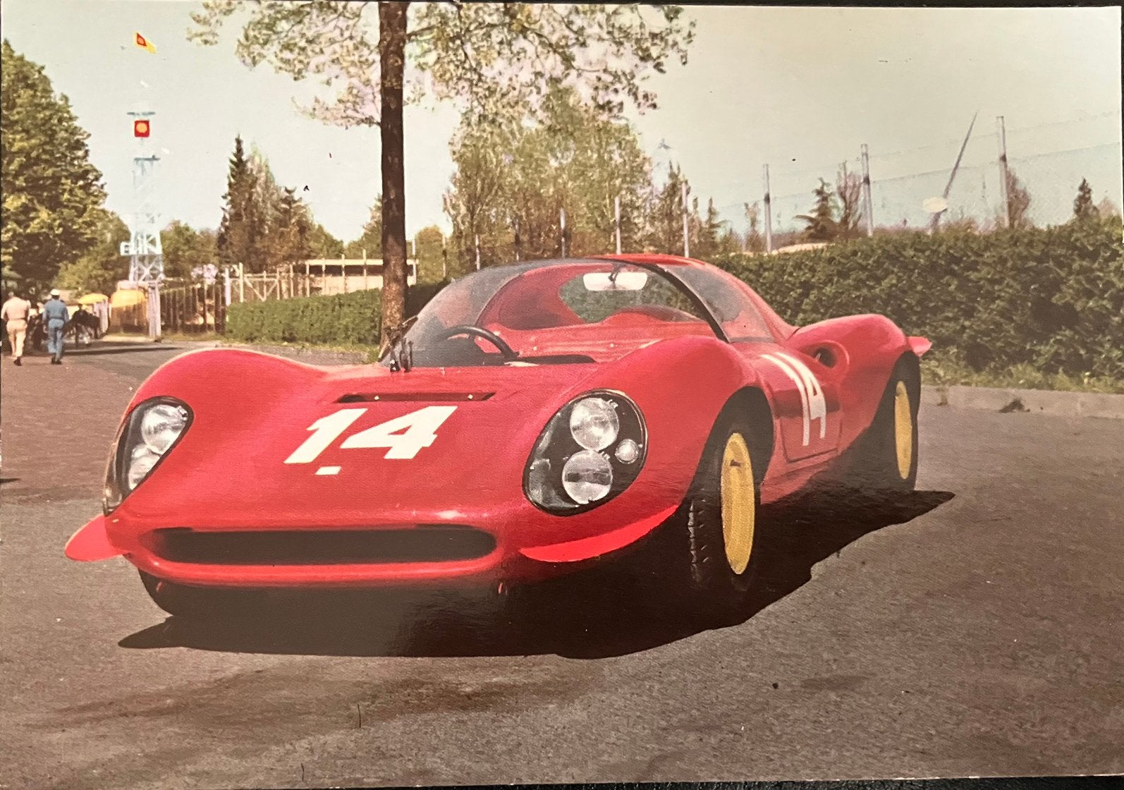 Ansichtkaart met racewagen Ferrari Dino, Verzenden, 1960 tot 1980, Ongelopen, Voertuig