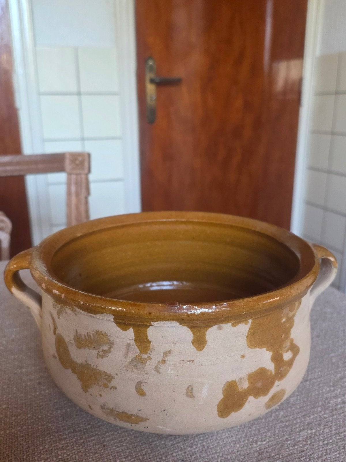 Franse brocante grespot /gresschaal, Ophalen of Verzenden