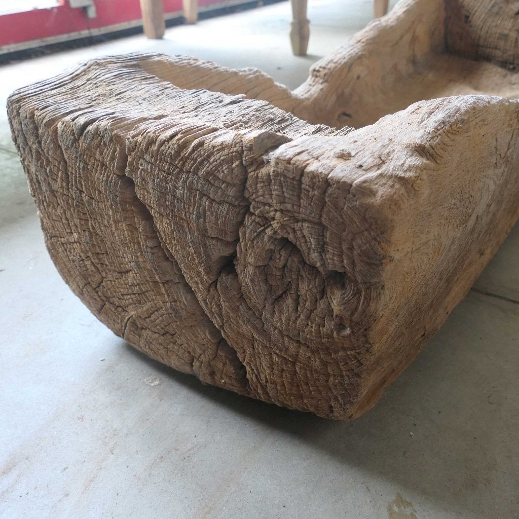 Landelijk LUMPANG teak hout vijzel bak schaal trog LU1 Bali, Antiek en Kunst, Ophalen of Verzenden