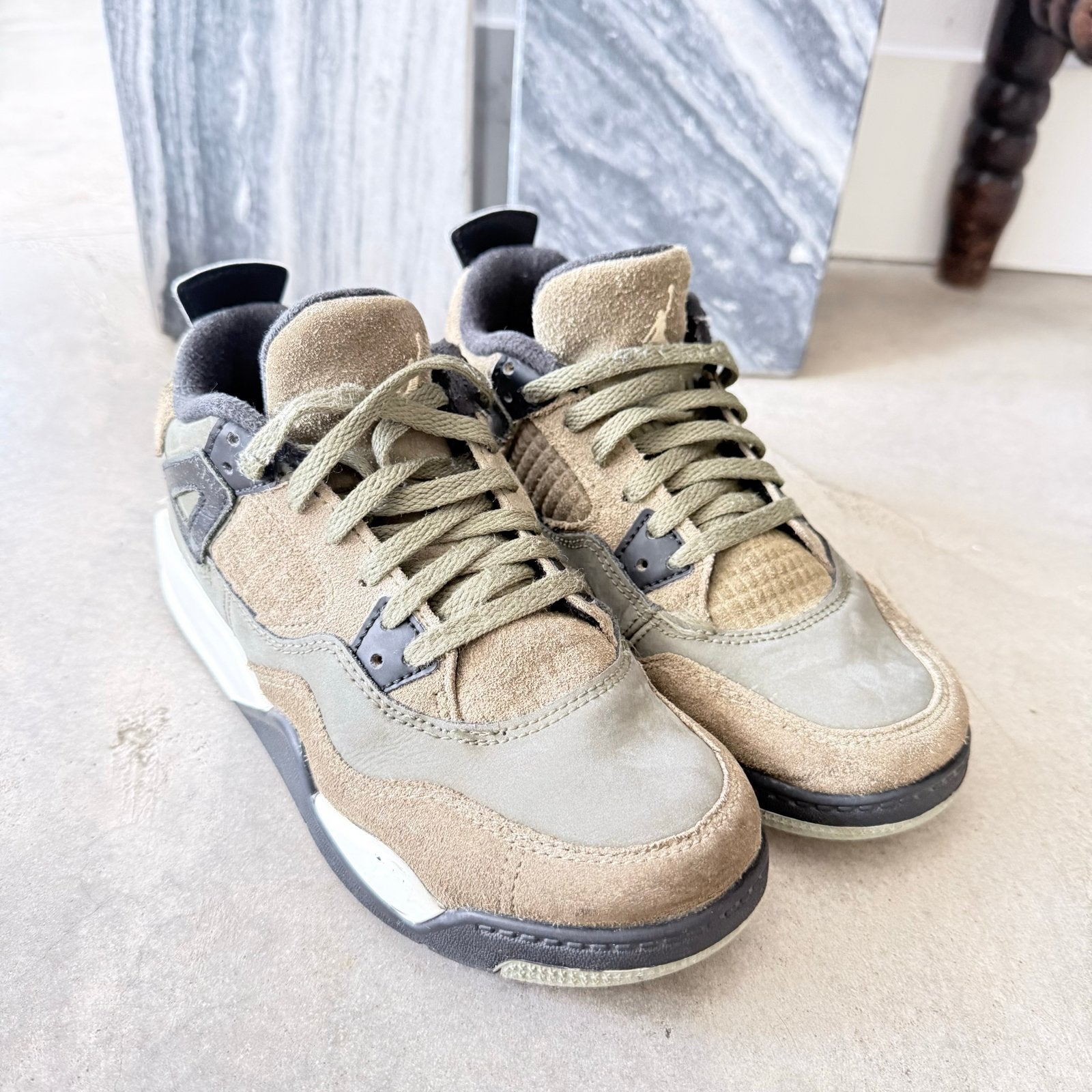 Nike Air Jordan 4 Retro SE Craft "Medium Olive" - Maat 33, Ophalen, Overige kleuren, Sneakers of Gympen, Gedragen