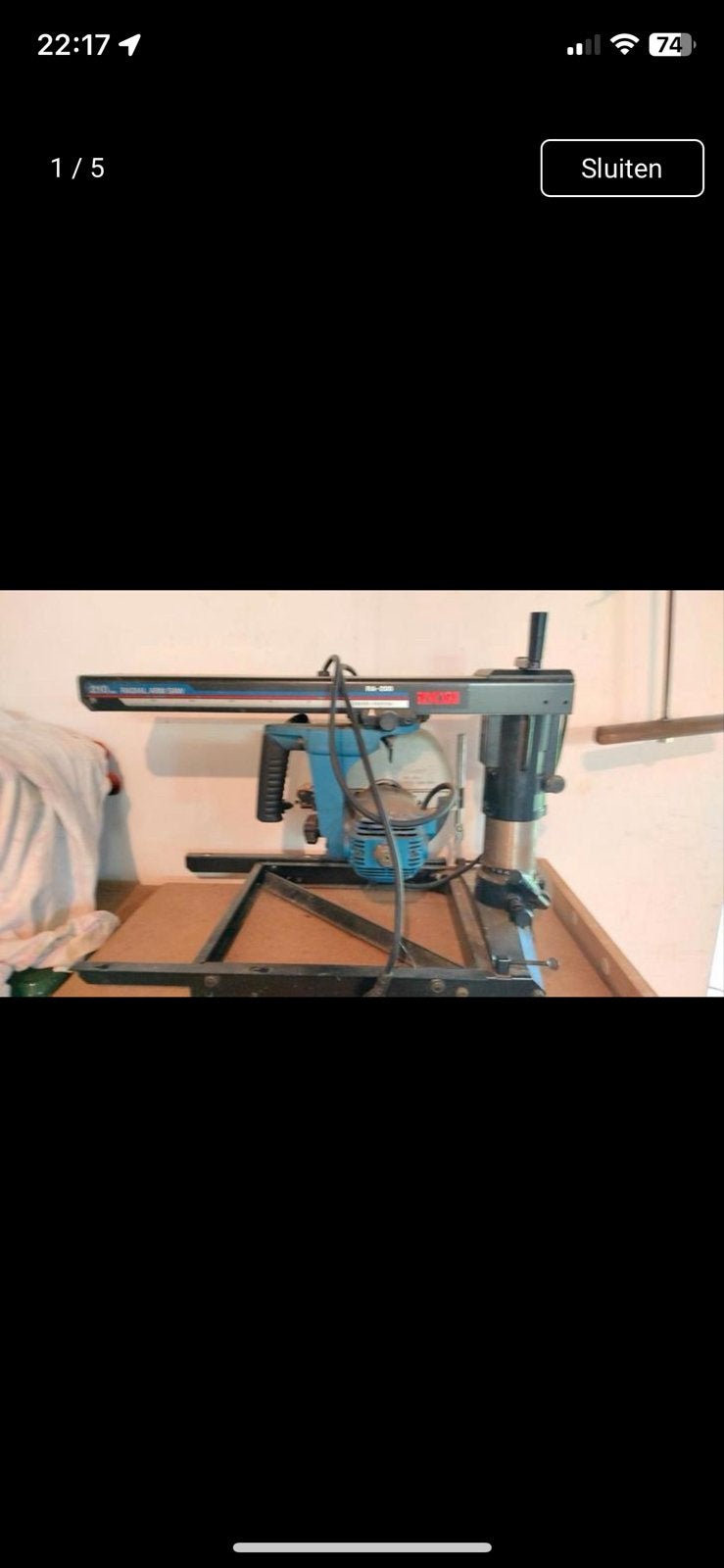 Afkortzaag met frees - Ryobi RA-200, Ophalen, Gebruikt, Afkortzaag