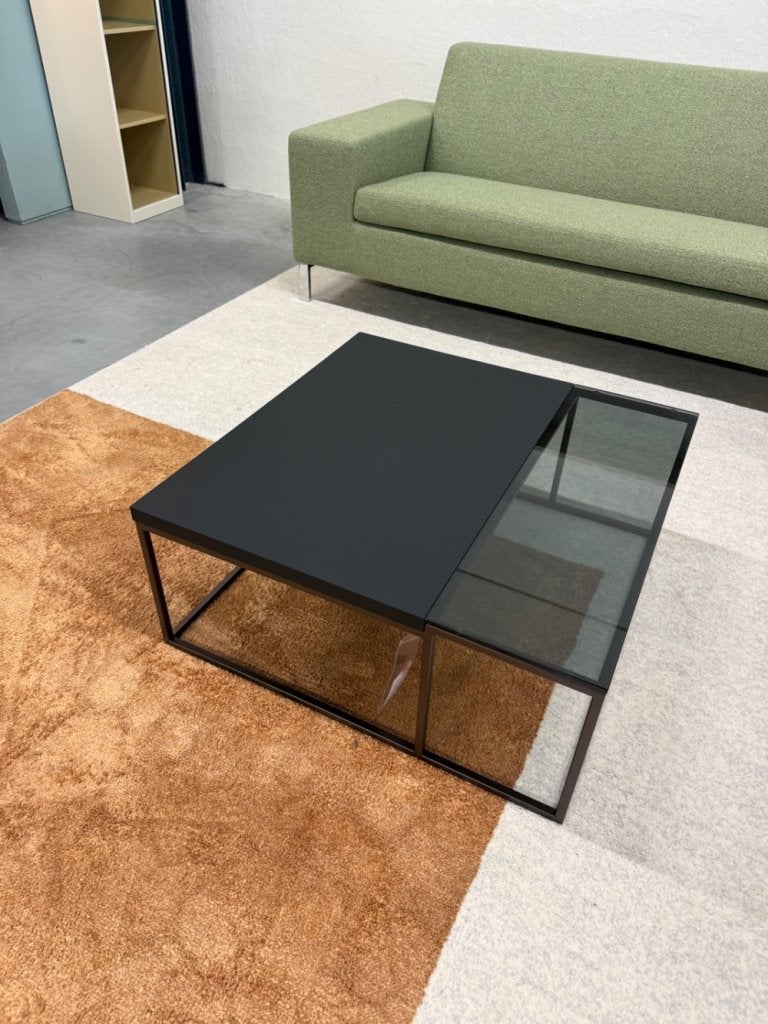 Showmodel Rolf Benz 985-253 Salontafel zwart glas tafel, Minder dan 45 cm, Service@rolf-benz.com, Nieuw, Ophalen of Verzenden