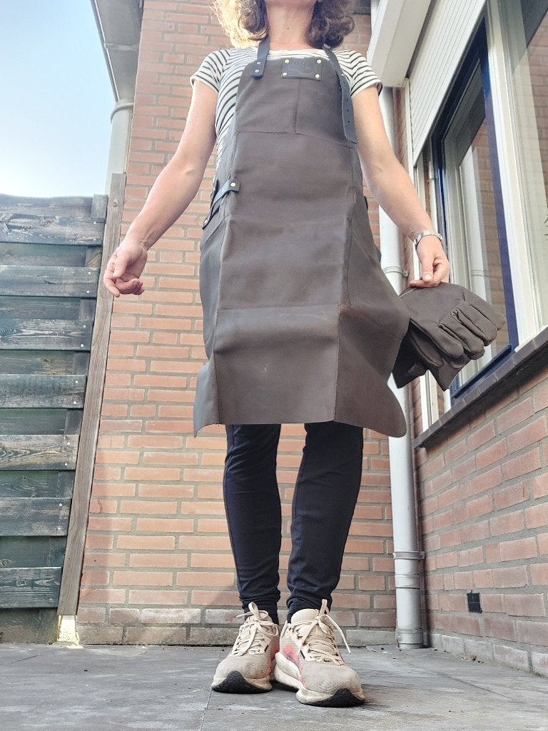 Leren barbecue schort, Tuin en Terras, Barbecue-accessoires, Ophalen of Verzenden, Nieuw, Onbekend