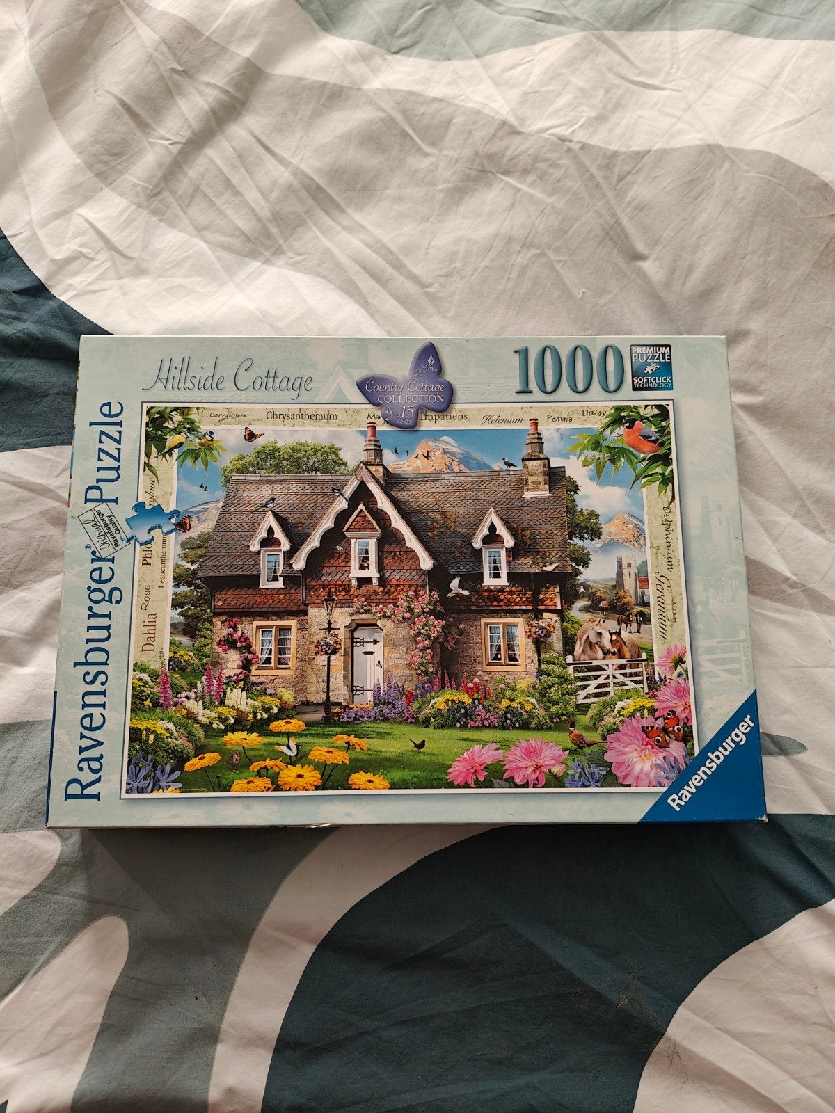 Ravensburger Puzzel Hillside Cottage 1000 stukjes, Ophalen of Verzenden, 500 t/m 1500 stukjes, Gebruikt, Legpuzzel