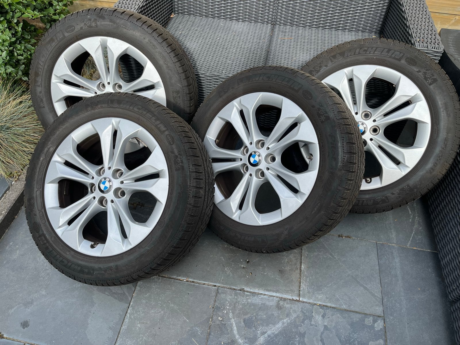 BMW Velgen met Michelin Winterbanden 225/55 R17, Auto-onderdelen, Banden en Velgen, Ophalen, Gebruikt, Banden en Velgen, 17 inch