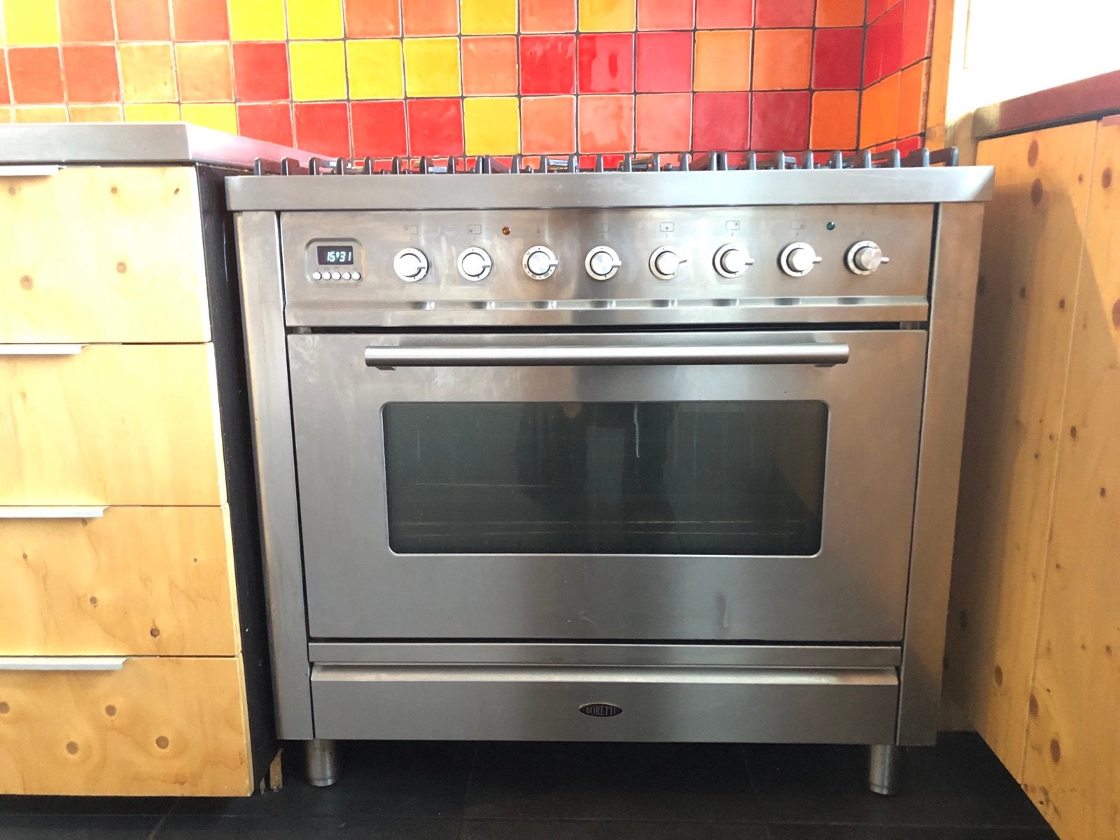 Boretti Vrijstaand RVS Gasfornuis met Oven, Ophalen, Gebruikt, 60 cm of meer, Gas