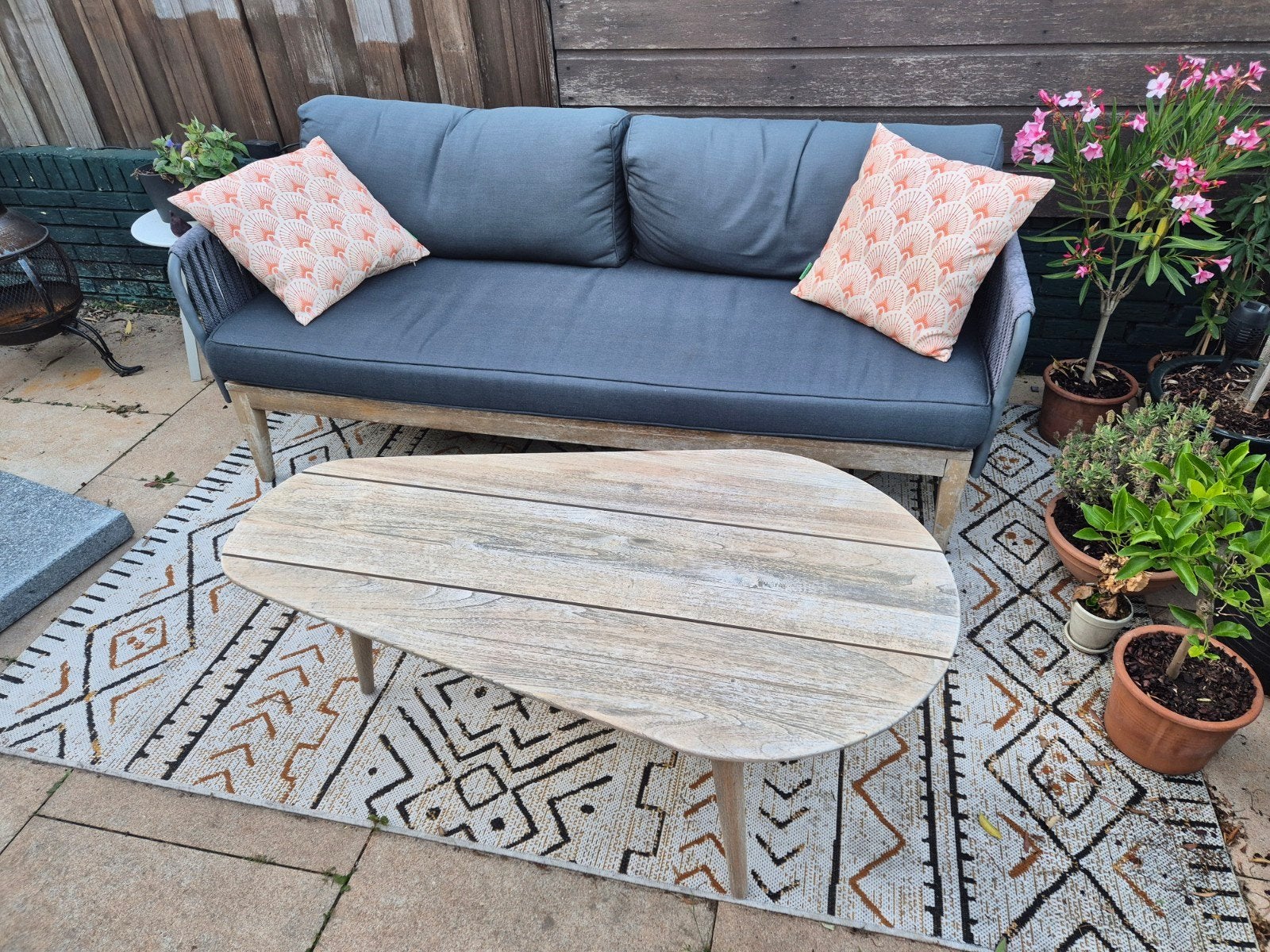 Teakhouten tuintafel Rough-K, Tuin en Terras, Tuintafels, Ophalen, Rechthoekig, Teakhout