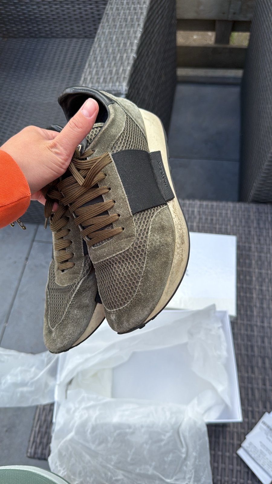 Moncler sneakers maat 39 - Gedragen, Ophalen of Verzenden, Sneakers of Gympen, Gedragen, Groen