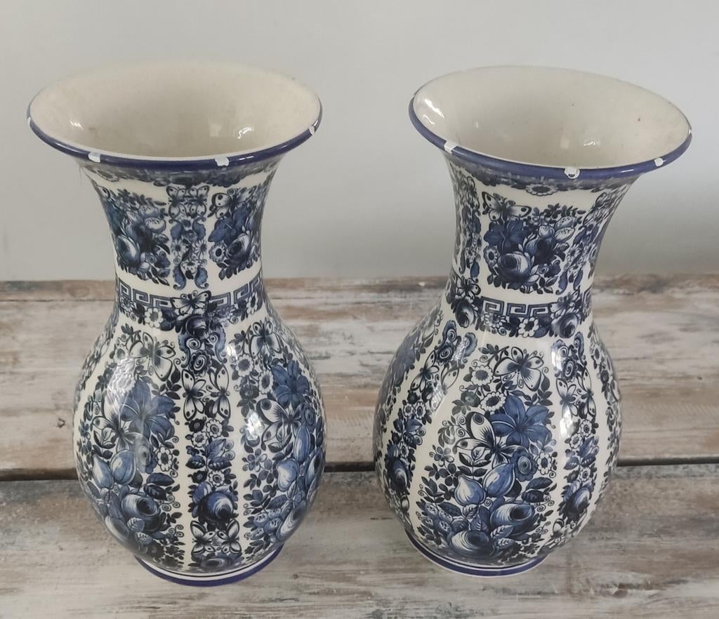 Twee vintage ardalt blue  delfia vazen, Antiek en Kunst, Ophalen of Verzenden