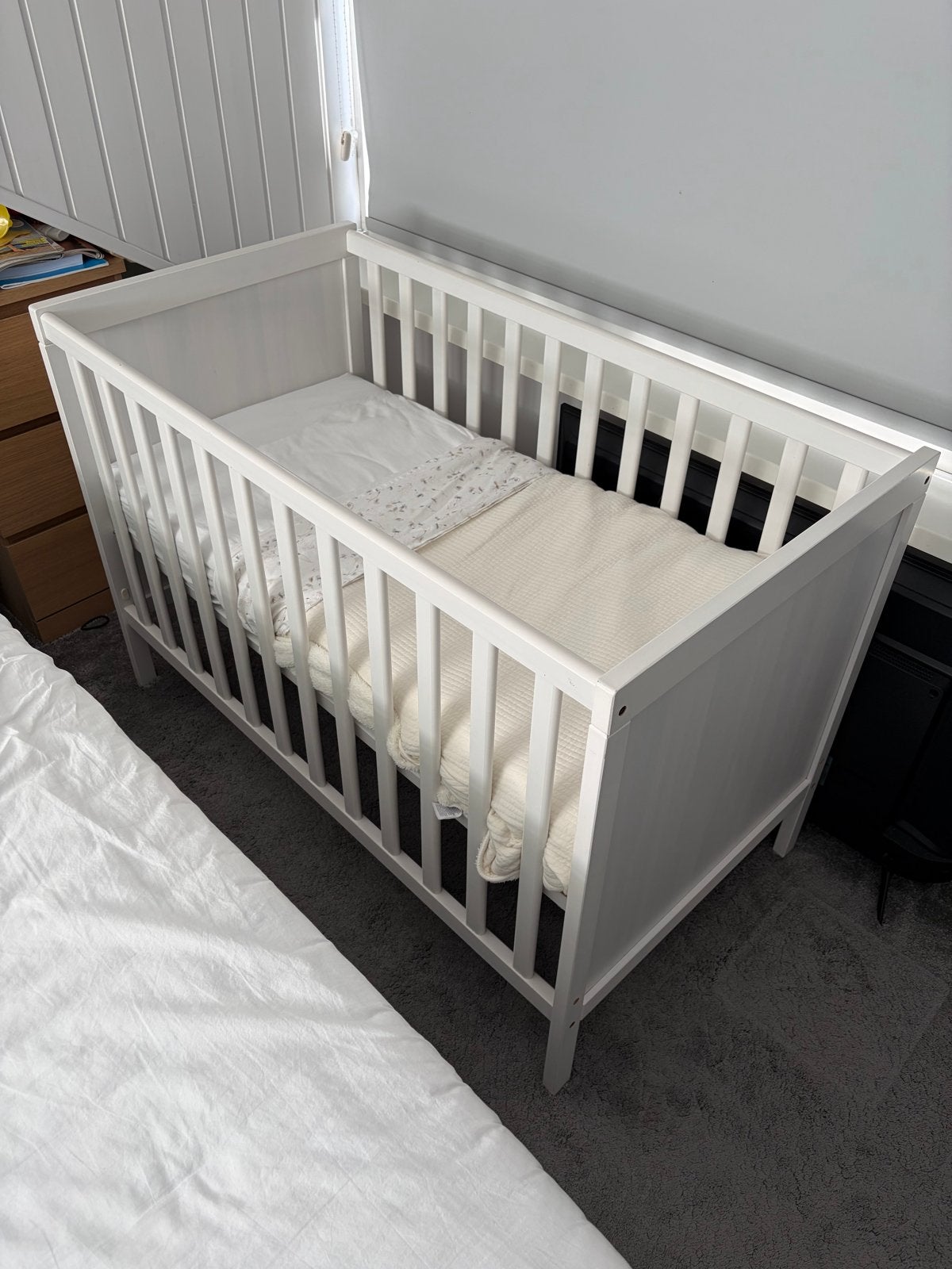 Wit ledikant 120x60 cm, Kinderen en Baby's, Babywiegjes en Ledikanten, Ophalen, Gebruikt, Ledikant