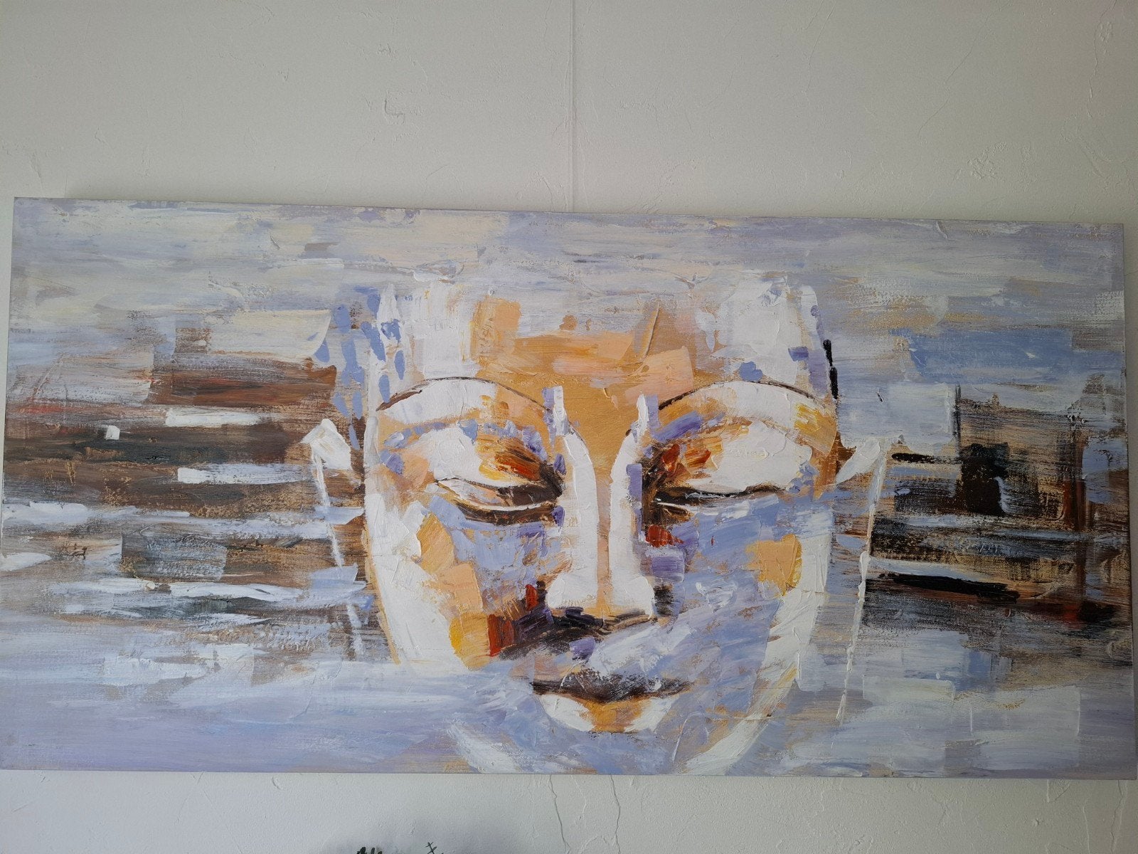 Modern Boeddha schilderij op canvas, Ophalen, 50 – 75, 125 cm of meer, Zo goed als nieuw