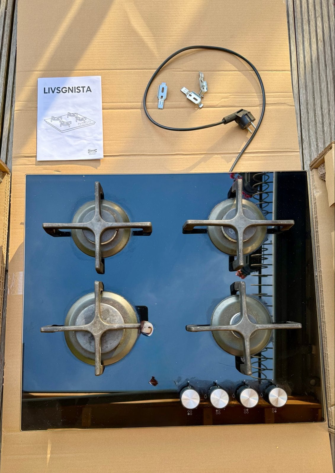 IKEA LIVSGNISTA Gasfornuis, Ophalen, Gebruikt, 4 kookzones, Inbouw