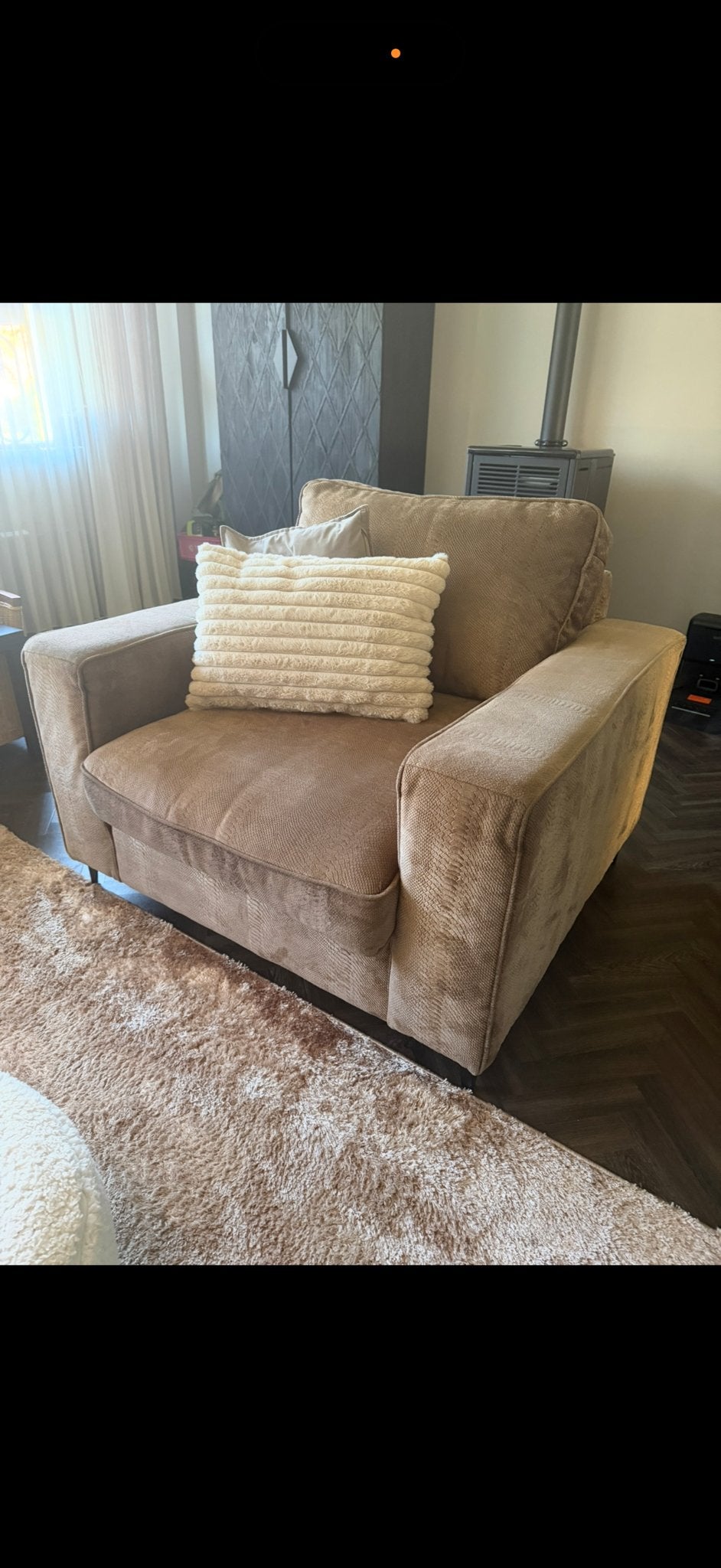 Nieuwe Love Seat met Coco stof, Huis en Inrichting, Fauteuils, Nieuw, 75 tot 100 cm, Ophalen of Verzenden, 100 tot 125 cm