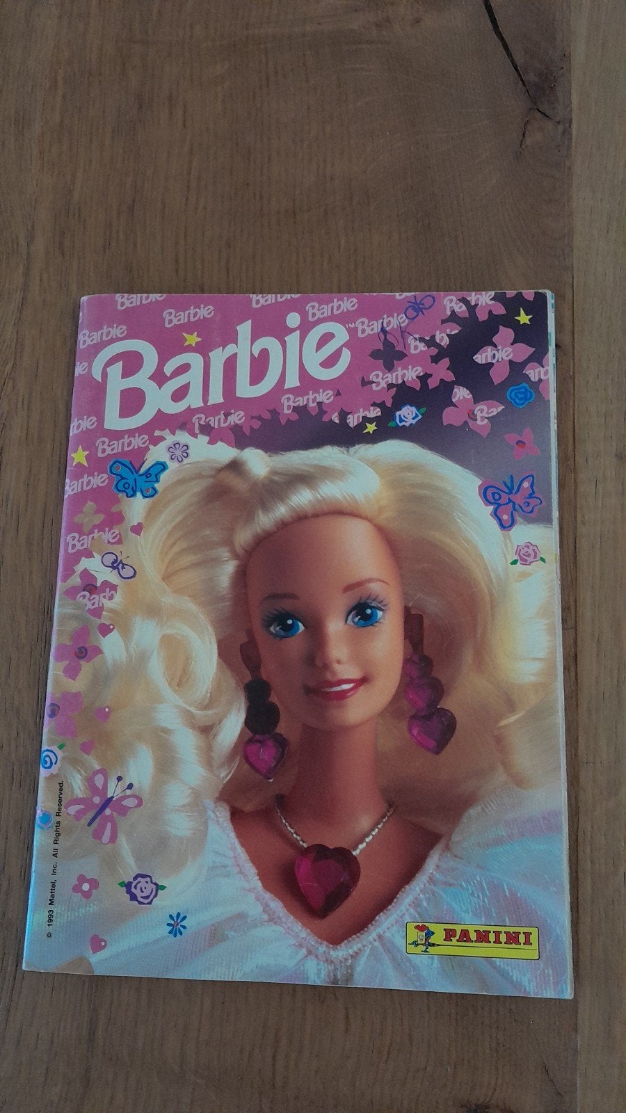 Vintage Barbie plaatjes/verzamelalbum van Panini uit 1993., Ophalen of Verzenden, Gelezen