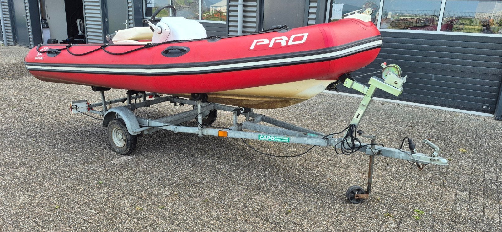 Zodiac Pro 420 RIB, Gebruikt, Benzine, Ophalen, Polyester/glasvezel
