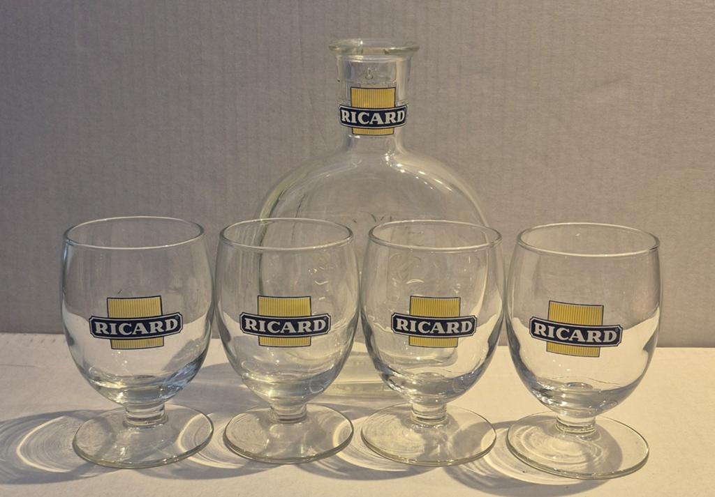Ricard setje (K), Ophalen of Verzenden, Zo goed als nieuw, Borrel- of Shotglas