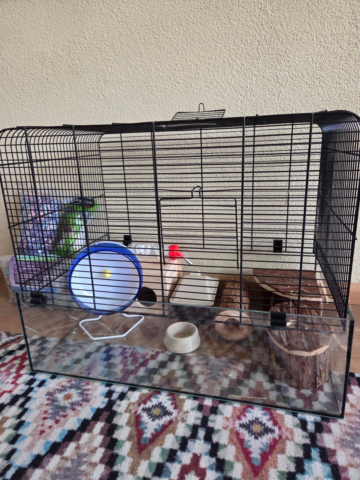 Hamsterkooi met toebehoren, Dieren en Toebehoren, Knaagdieren en Konijnen | Hokken en Kooien, Kooi, Minder dan 75 cm, Zo goed als nieuw