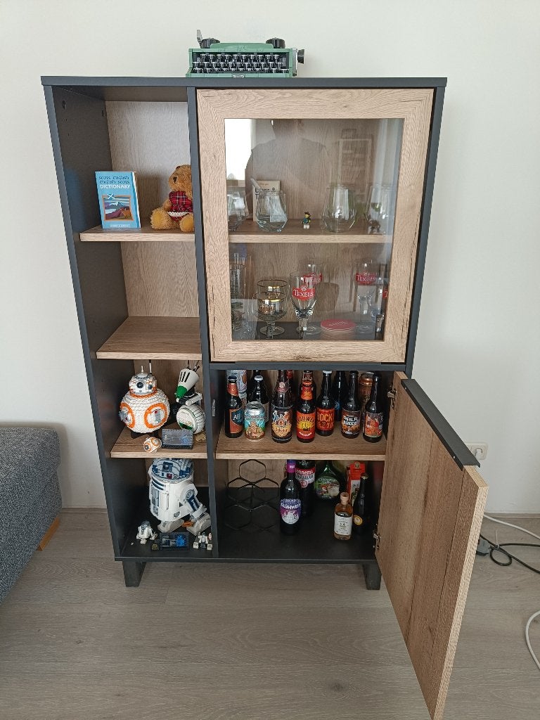 Vitrinekast Cosmo - Haco, Ophalen, Overige houtsoorten, 50 tot 100 cm, Modern
