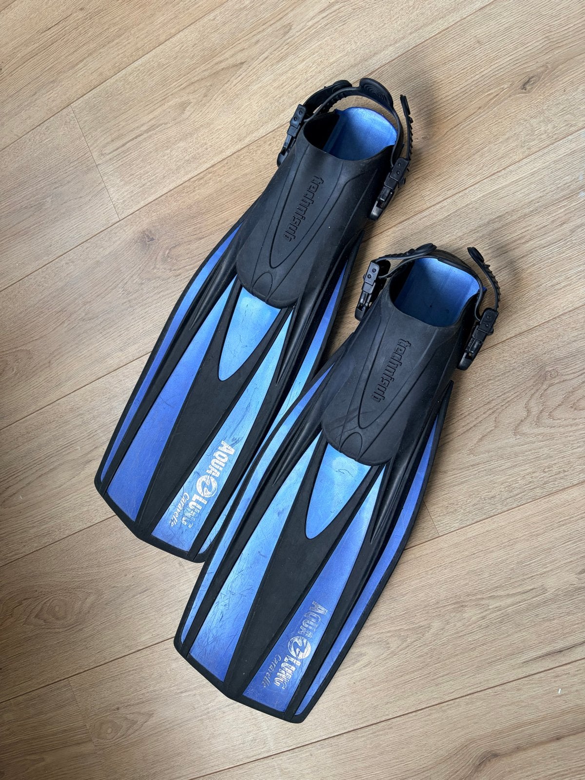 Aqualung Caravelle Zwemvliezen - Blauw/Zwart, Watersport en Boten, Ophalen of Verzenden, Gebruikt, Zwem- of Duikvliezen