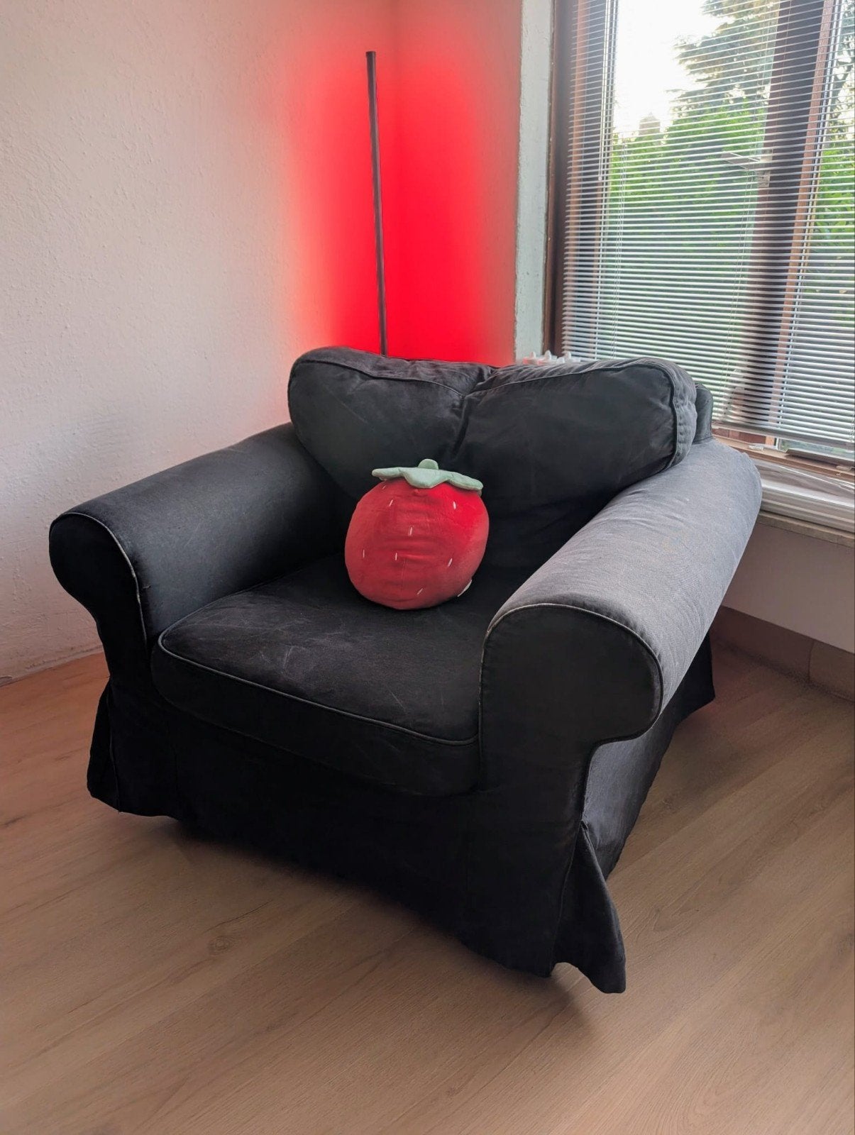 IKEA EKTORP fauteuil - Donkergrijs, Gebruikt, 75 tot 100 cm, Ophalen of Verzenden, 75 tot 100 cm