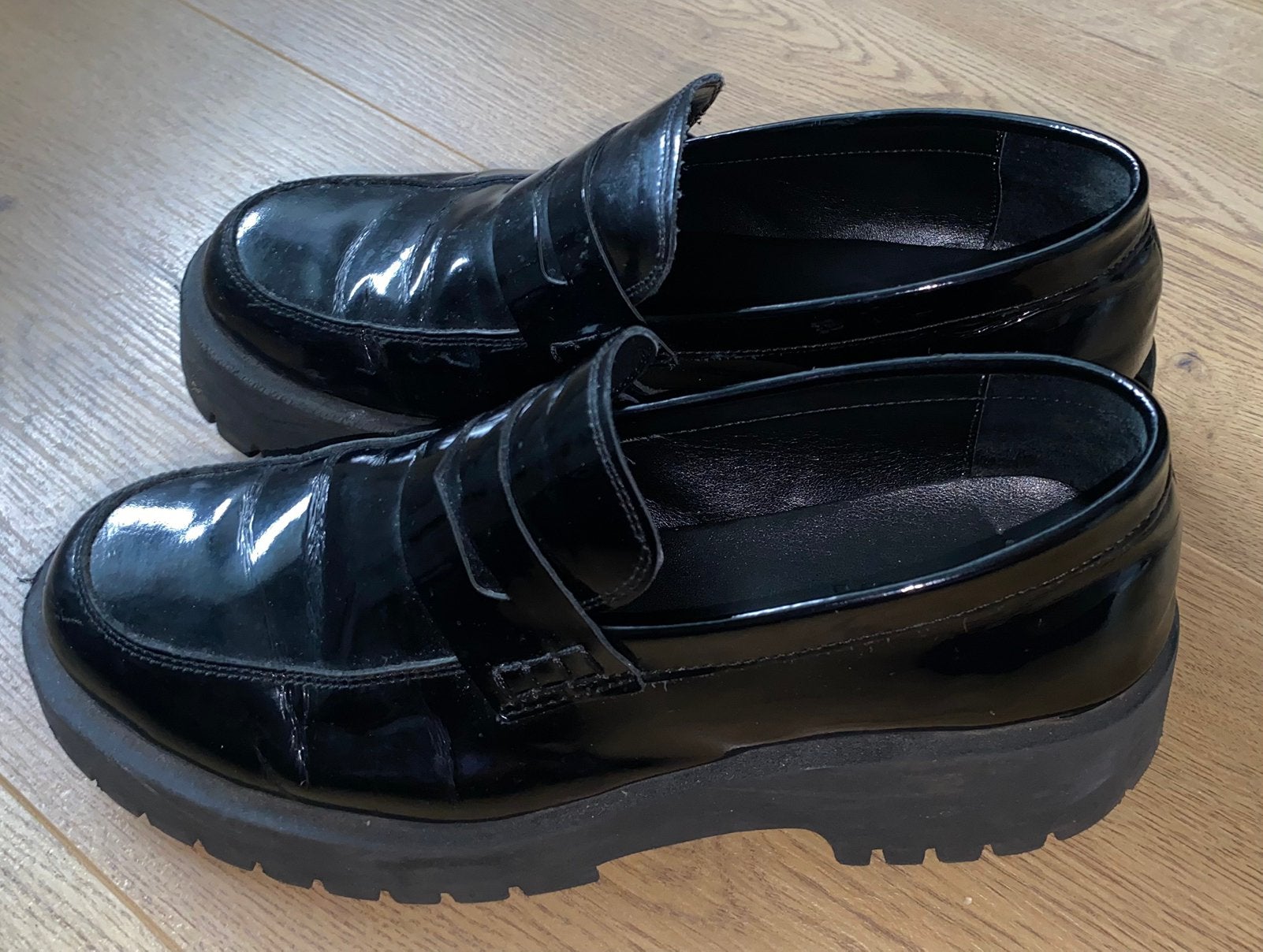 Zwarte instappers loafers, Ophalen of Verzenden, Gedragen, Instappers, Zwart