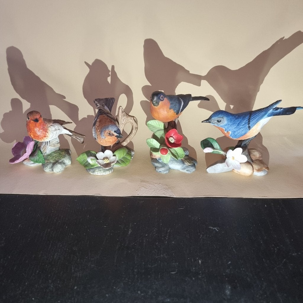 Vintage THE FRANKLIN Mint Set van 4 porceleinenvogels, Ophalen of Verzenden